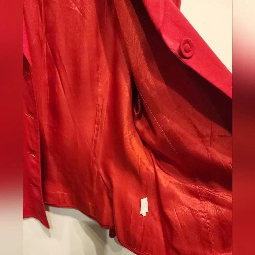 Carol‎ Anderson Red Blazer Jacket Vintage 90's Suit Jacket Women's Size 12